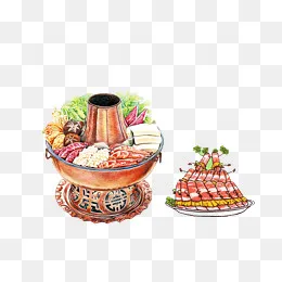 美食餐饮火锅美食PNG,免抠元素(3207*2943px)psd模版下载