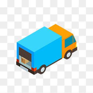 618购物节物流车矢量图,免抠元素