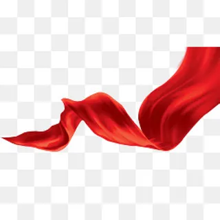 红色中国风彩带飘带装饰,免抠元素
