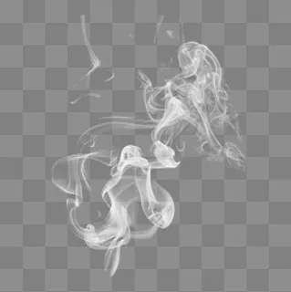 透明烟雾白色烟雾发热效果,免抠元素