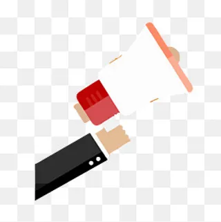 招聘宣传通告手拿喇叭的卡通矢量,免抠元素