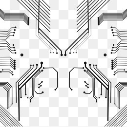 科技感黑色简约芯片纹路,免抠元素