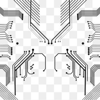 科技感黑色简约芯片纹路,免抠元素