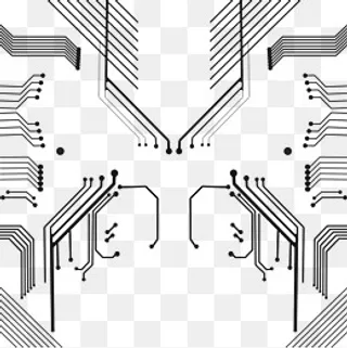 科技感黑色简约芯片纹路,免抠元素