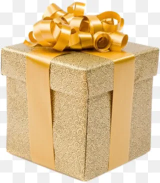 春节黄色祥云礼盒,免抠元素
