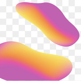 黄色紫色流体渐变元素,免抠元素