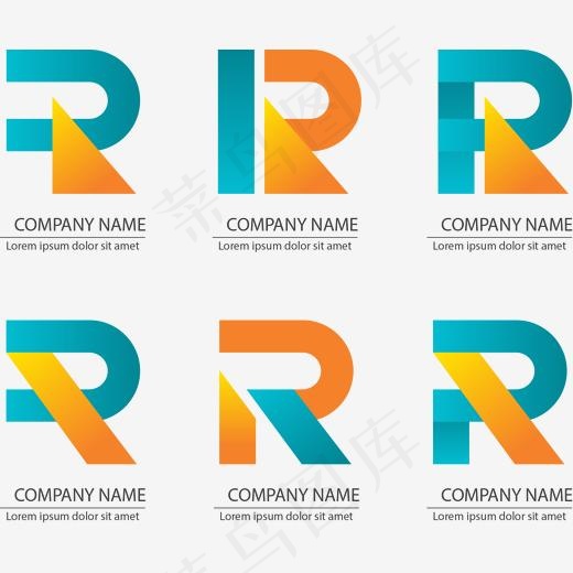 矢量手绘R字母图标