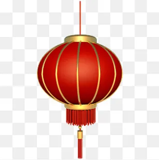 新年过年烫金立体C4D灯笼装饰,免抠元素