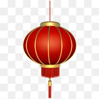 新年过年烫金立体C4D灯笼装饰,免抠元素