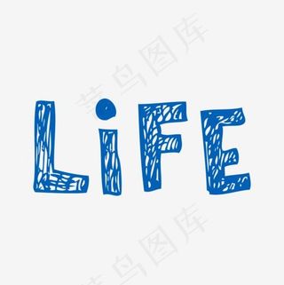 LIFE蓝色艺术字