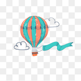 手绘热气球矢量下载