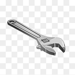 手绘银色扳手插画