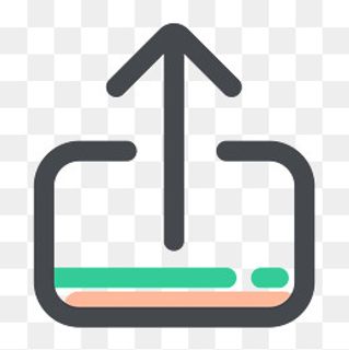 黑色手绘圆角上传按钮,免抠元素