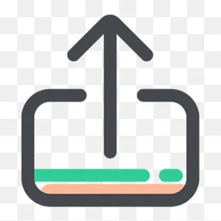 黑色手绘圆角上传按钮,免抠元素