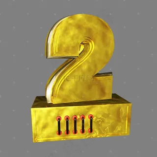 金色倒计时数字2c4d艺术字