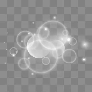 唯美白色光圈光点光效元素,免抠元素
