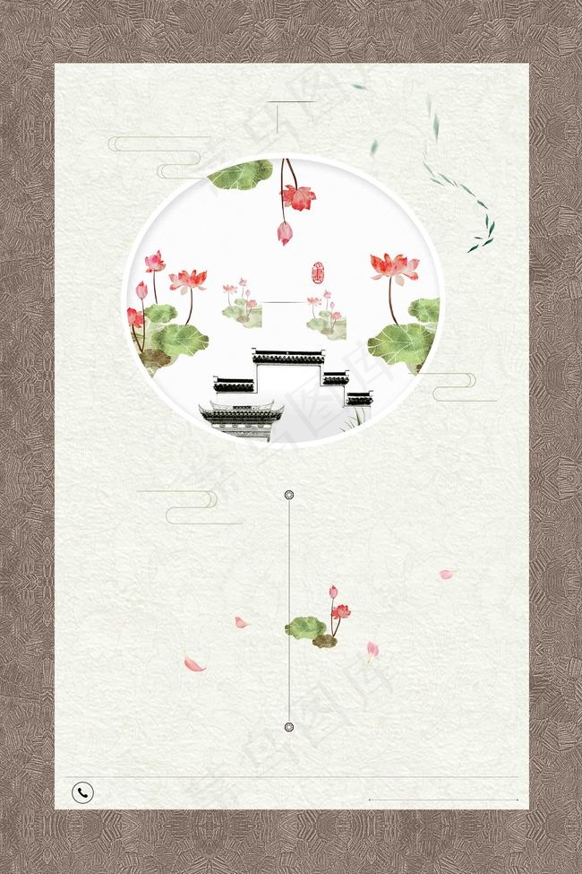 徽派建筑宣传推广活动背景图片素材,背景元素