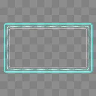 青色蓝色发光简约大气标题框文本,免抠元素