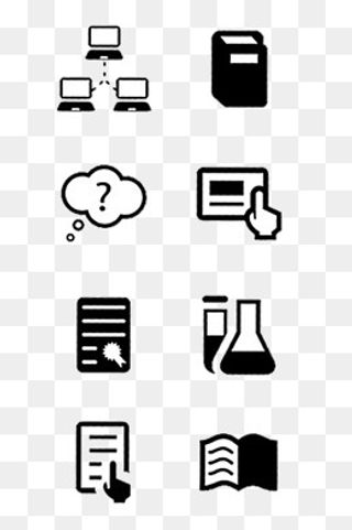 学习中常用简单黑白图标素材,免抠元素