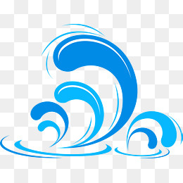 蓝色水波矢量图,免抠元素
