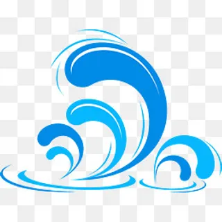 蓝色水波矢量图,免抠元素