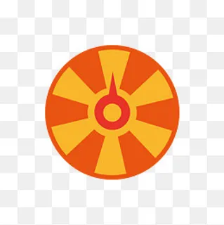 黄色圆形扁平化抽奖元素,免抠元素