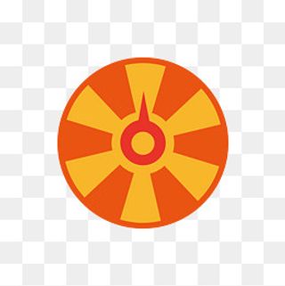 黄色圆形扁平化抽奖元素,免抠元素