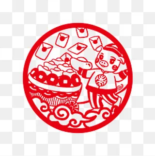 猪年发财红包雨PNG,免抠元素