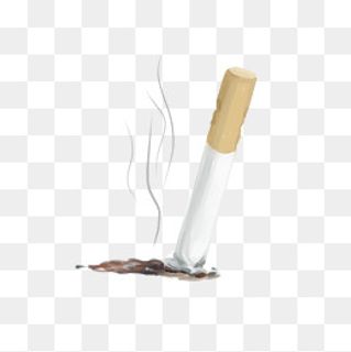 手绘卡通烟灰掐烟熄灭的烟半支烟,免抠元素