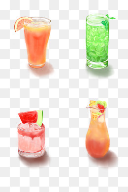 小清新冰镇饮料插画图