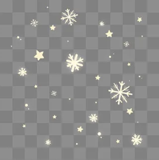 新年金色黄色卡通可爱雪花,免抠元素