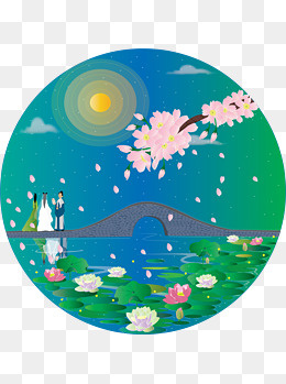 中秋节之白素贞许仙团圆可商用元,免抠元素