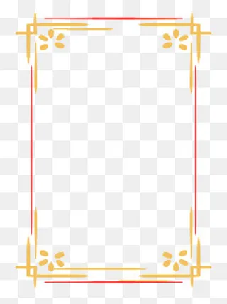 创意红色金色边框手绘,免抠元素