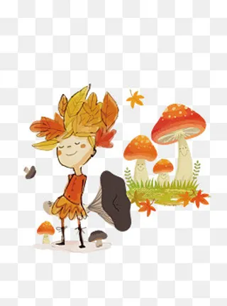 秋收原创商用小男孩立秋秋季24二,免抠元素