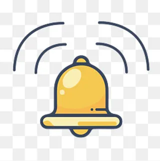 卡通精美的黄色铃铛,免抠元素