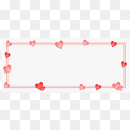 情人节粉色爱心矢量海报边框文字