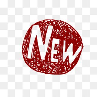 红色手绘新品标签,免抠元素