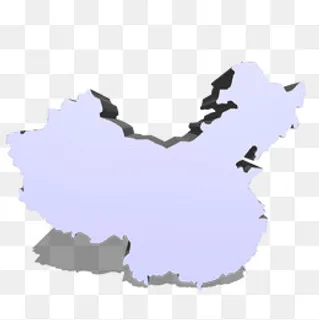 带阴影的中国立体地图