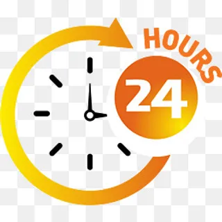 手绘24小时标志图标设计,免抠元素