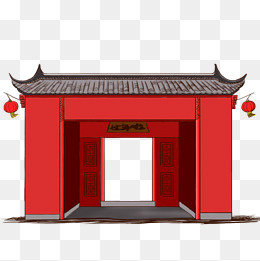 中国风春节房屋元素,免抠元素