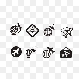 飞机旅行图标合集,免抠元素(1500*1500px)ai矢量模版下载