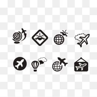 飞机旅行图标合集,免抠元素