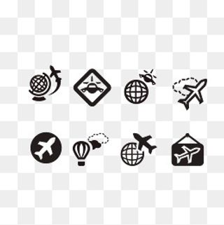 飞机旅行图标合集,免抠元素