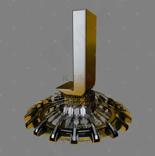 黑金时尚科技立体炫酷倒计时数字1