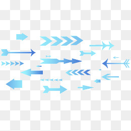 蓝色科技箭头图标效果,免抠元素