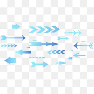 蓝色科技箭头图标效果,免抠元素