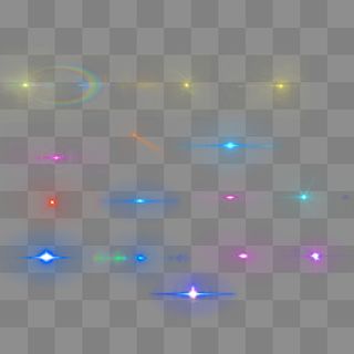 彩色荧光集光束,免抠元素