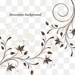 矢量植物花纹素材,免抠元素