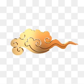 中国风云纹金属立体装饰,免抠元素