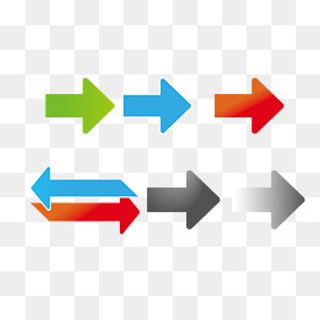 彩色箭头标签元素,免抠元素